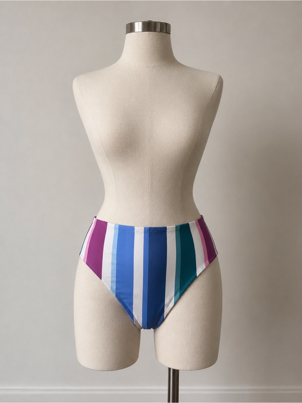 NWT High Waisted Striped Bikini Bottoms